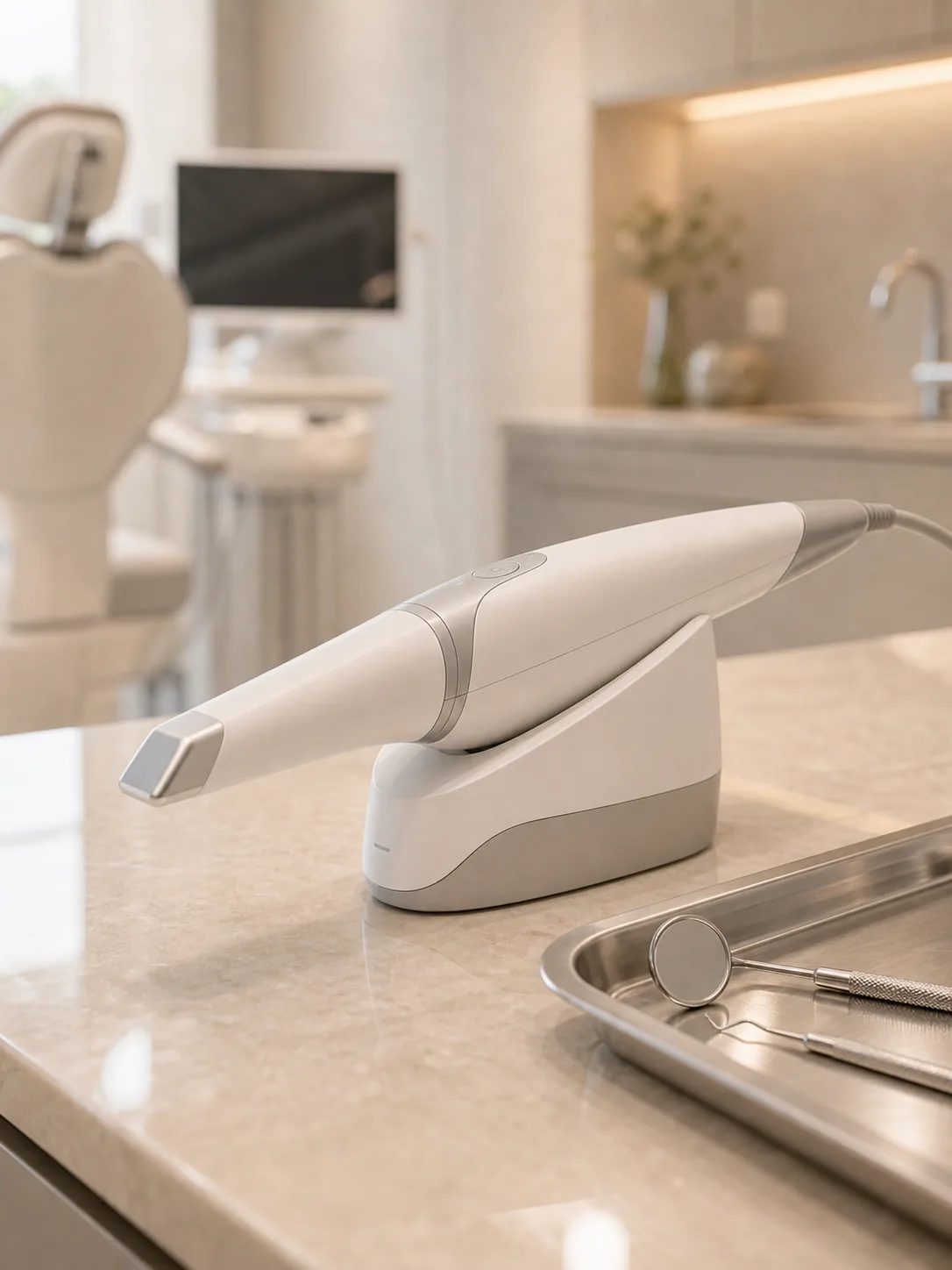 The intraoral scanner used to plan aligner treatment