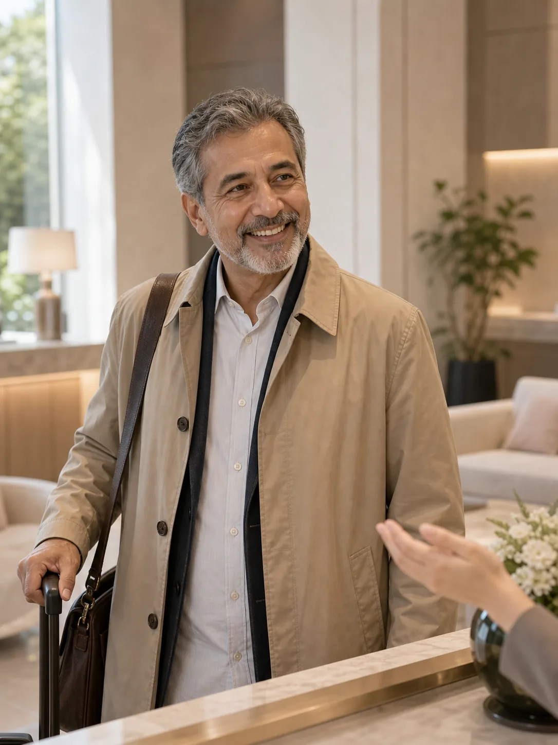 A patient arriving for a full-arch consultation