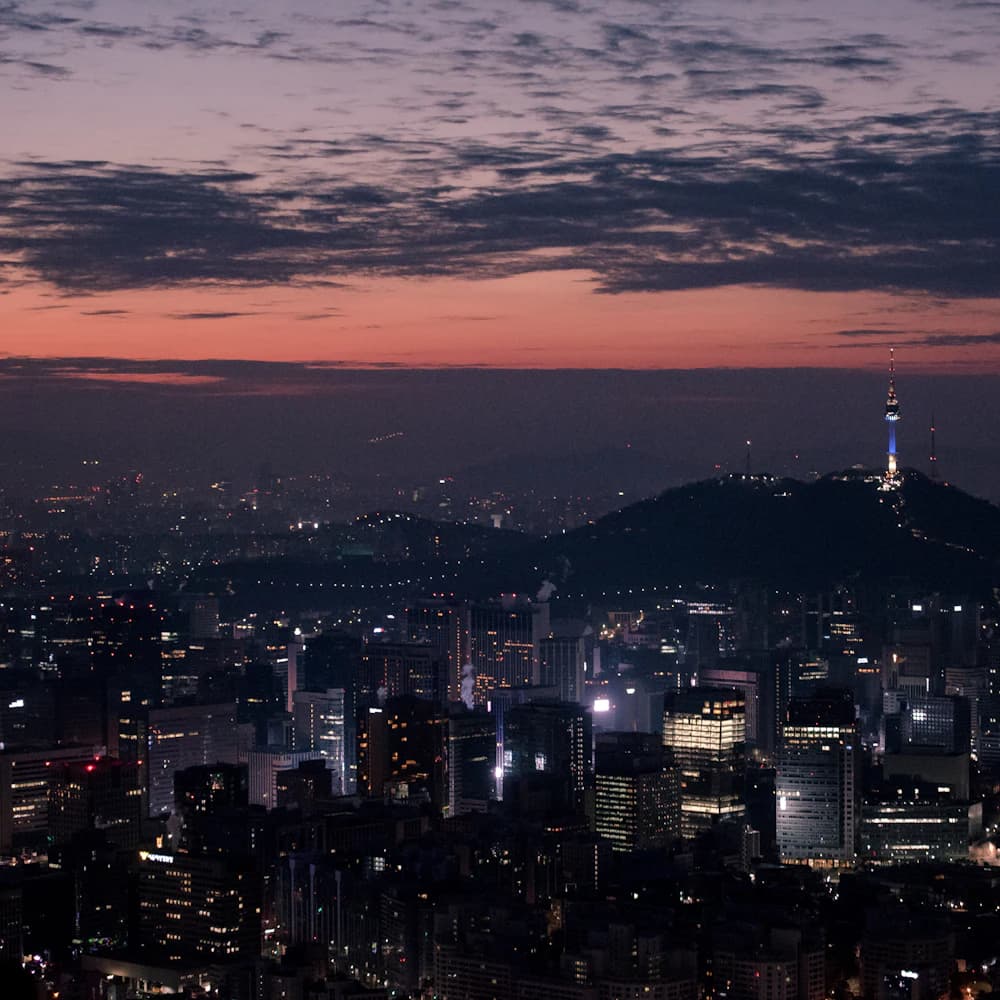 The Seoul skyline at night
